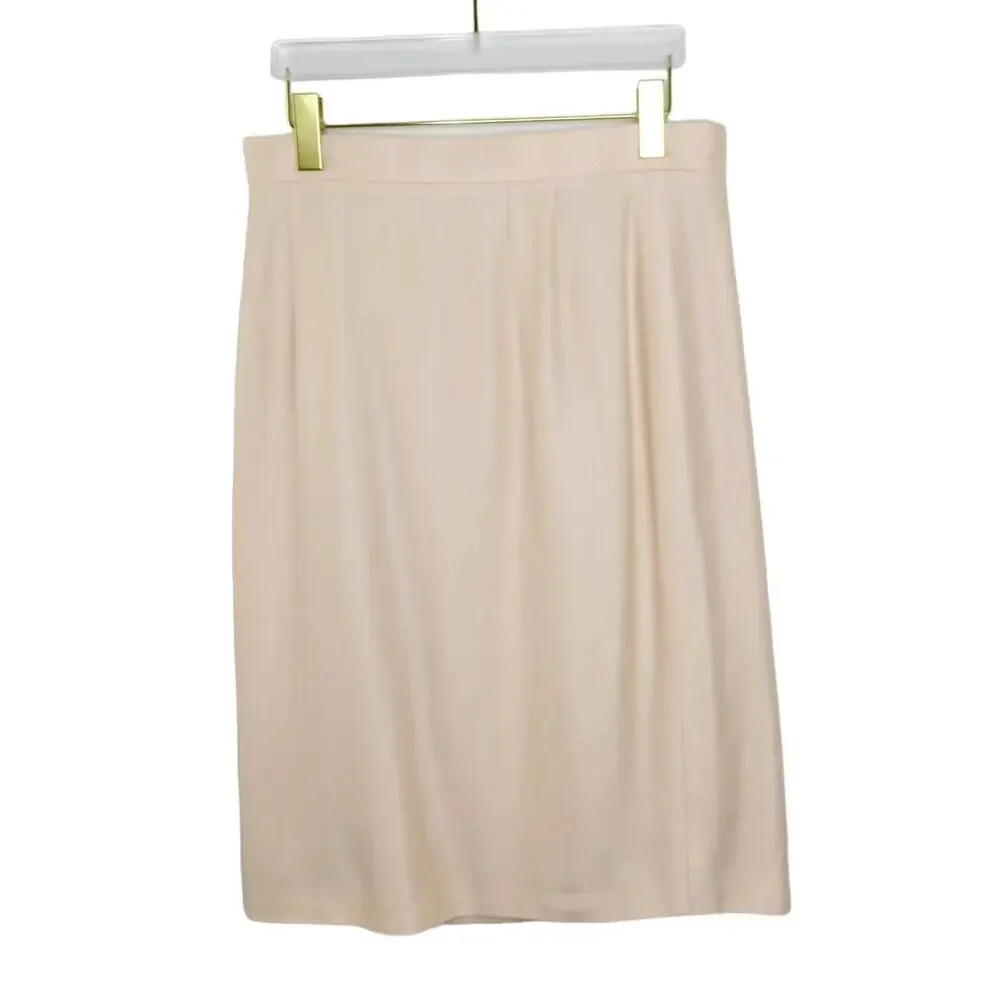 1980s Louis Feraud Light Pink Vintage Skirt Suit Blazer and Skirt Size 12